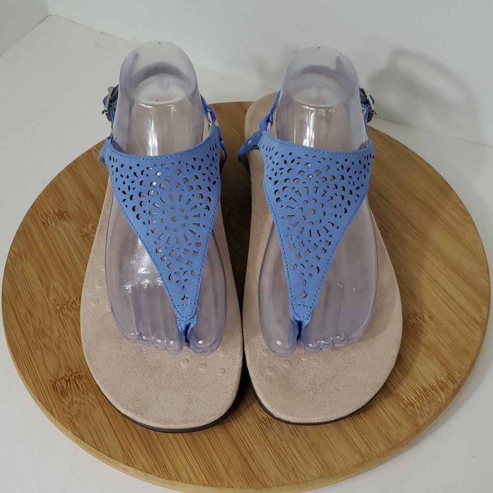 Vionic Rest Kirra Periwinkle Suede Backstrap Sandals for Women Size 11